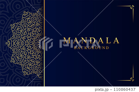 Luxury Arabic mandala design background in gold color 110860437