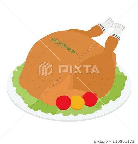 ローストチキンのイラスト 110861172