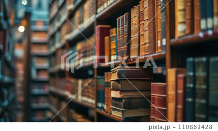 図書館の書庫の背景素材05 110861428