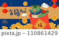 Asian Dragon Chinese New Year. Chinese text means Happy Year of the Dragon. 110861429