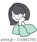 ピアスを片方無くした女性のイラスト 110861791