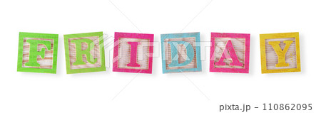 Friday concept with childs wood blocks Friday concept with childs wood blocks 110862095
