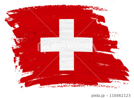 Switzerland flag background paint splash brushstroke 110862123