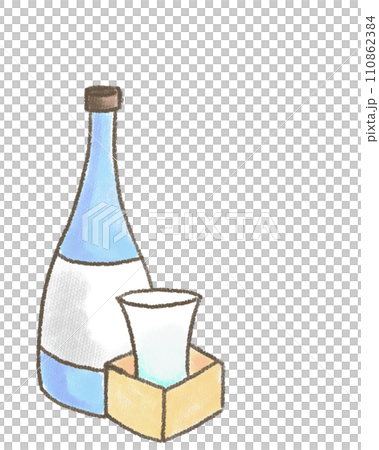 クレヨンで描いた日本酒イラスト 110862384
