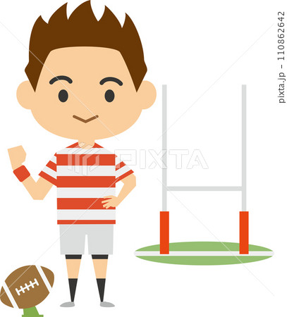 男子ラグビー選手のイメージイラスト 男子ラグビー選手のイメージイラスト 110862642