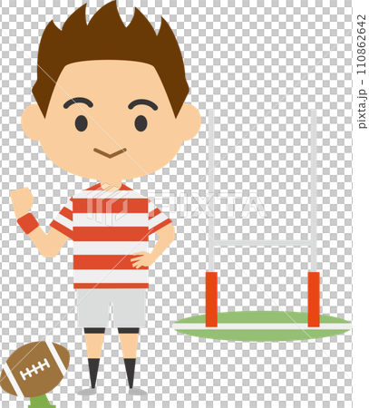 男子ラグビー選手のイメージイラスト 男子ラグビー選手のイメージイラスト 110862642