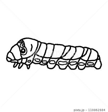 アゲハチョウの幼虫・線画 110862884