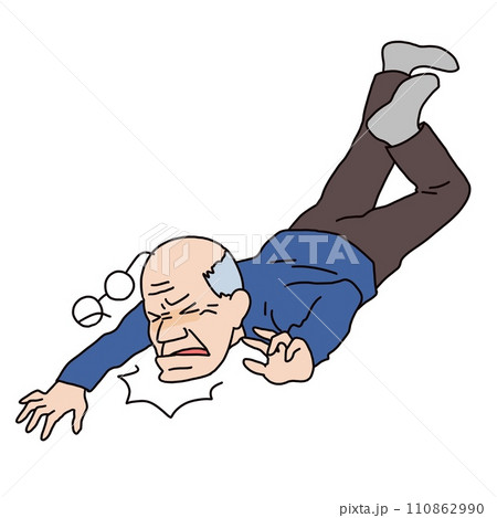 転倒するおじいさん 110862990