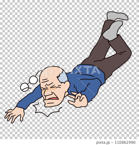 転倒するおじいさん 110862990