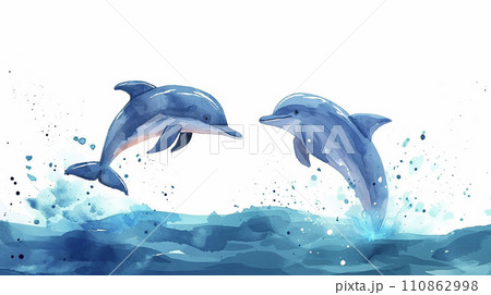 【WAIKEI】Watercolor Puppydolphin Jumping フーディー ２色 L Wai Kei(ワイケイ) パーカー・フーディ(レディース) - 海外