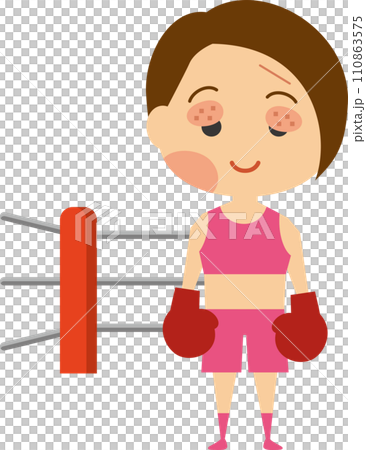 輸掉比賽的女拳擊手的圖像插圖 110863575