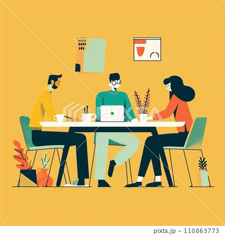 オフィスでミーティング オフィスでミーティング 110863773