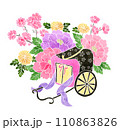 華やかな御所車のイラスト 110863826