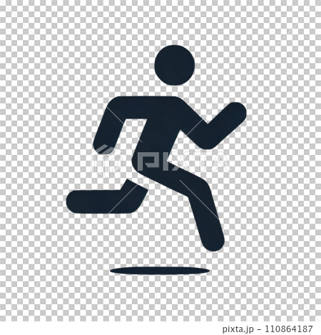 象形圖：快速跑者的剪影插圖 110864187