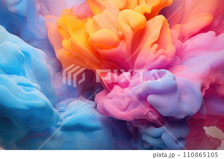 Colorful rainbow holi paint splash color powder explosion, generative ai 110865105