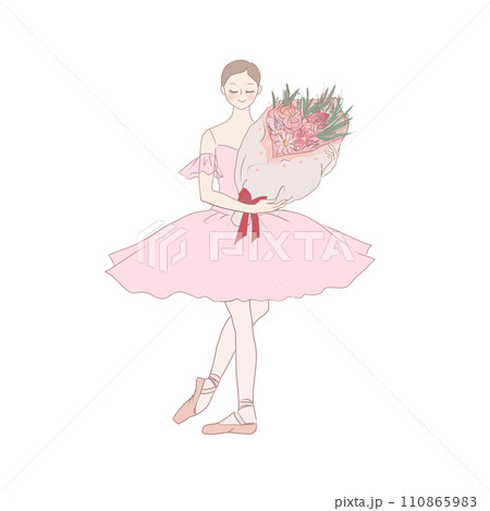 花束を持ったバレリーナ 110865983