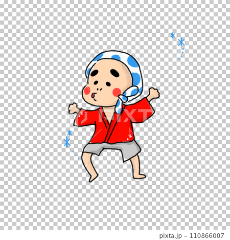 跳舞的 Hyottoko 的插圖 110866007