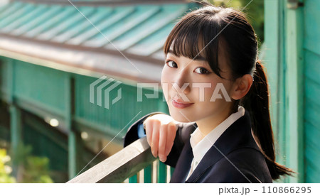 奈良・京都の修学旅行生　AI生成画像 110866295