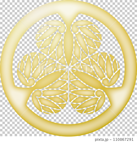 Family crest: Aoi Tokugawa [gold] 110867291
