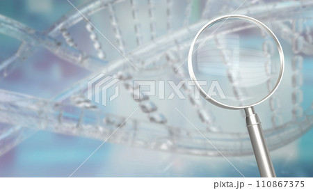 The magnifying glass on sci Background  3d rendering. 110867375