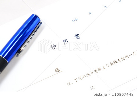 お金を貸し借りする際の取り決めを明文化した借用書 お金を貸し借りする際の取り決めを明文化した借用書 110867448