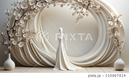 結婚式をイメージした白基調の背景画像