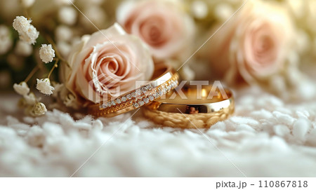 結婚式をイメージした白基調の背景画像