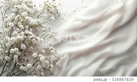 結婚式をイメージした白基調の背景画像