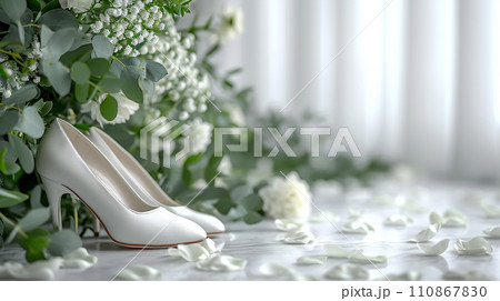 結婚式をイメージした白基調の背景画像