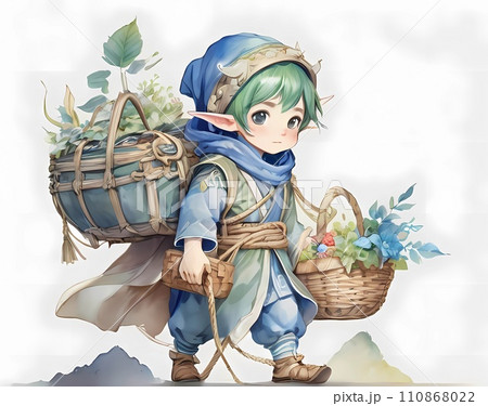 RPGファンタジーゲームの仲間エルフ少女イラスト 110868022