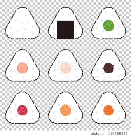 Rice ball illustration set 1 110869155