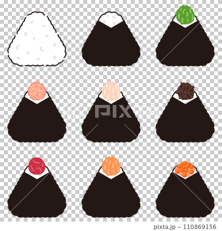 Rice ball illustration set 2 110869156