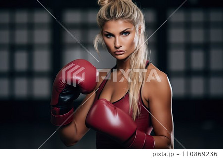 女性プロボクサーのイメージ01 女性プロボクサーのイメージ01 110869236