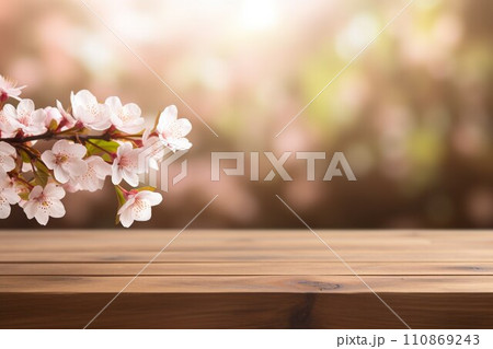 桜と天板背景素材02 桜と天板背景素材02 110869243