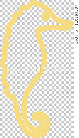 Seahorse icon decoration mark logo silhouette simple illustration material 110869397