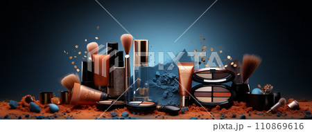 AI-generated content. Set of Cosmetics as a Beauty Makeup Industry Concept, Generative AI AI-generated content. Set of Cosmetics as a Beauty Makeup Industry Concept, Generative AI 110869616