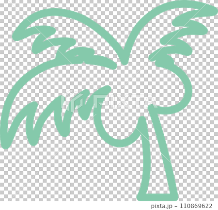 棕櫚樹圖示裝飾標記標誌剪影簡單插畫素材 110869622