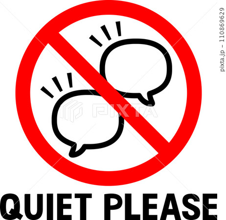 会話禁止のマーク 会話禁止のマーク 110869629
