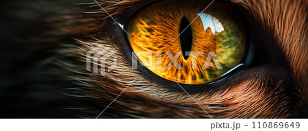 AI-generated content. Cat Eye Photo Closeup Macro Shot, Generative AI 110869649