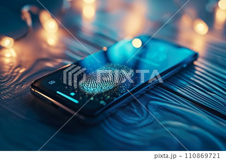 スマホの指紋認証のイメージ01 スマホの指紋認証のイメージ01 110869721