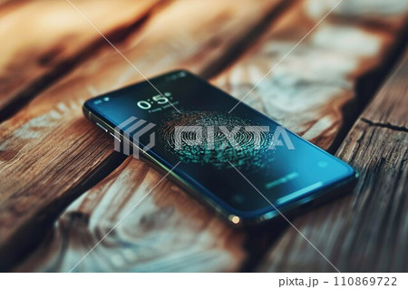 スマホの指紋認証のイメージ02 110869722