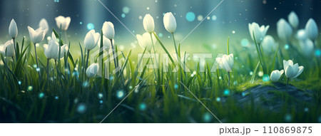 AI-generated content. Spring Background with...のイラスト素材 [110869875] - PIXTA