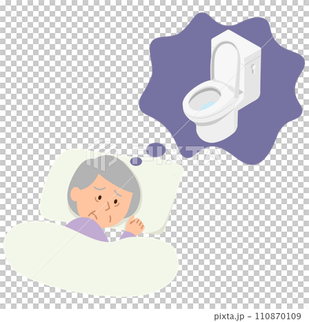 夜間頻尿で眠れないシニア女性2 110870109