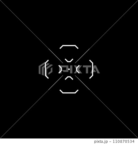 Cyberpunk style target, HUD aim, tech digital sight 110870534