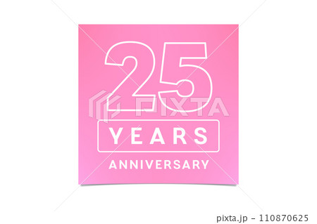 25 years anniversary vector icon, logo. Graphic design element with number 25 years anniversary vector icon, logo. Graphic design element with number 110870625