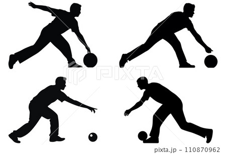 bowler silhouette collection set,bowling silhouettes,Multiple silhouettes of men bowling bowler silhouette collection set,bowling silhouettes,Multiple silhouettes of men bowling 110870962