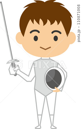 男子フェンシング選手のイメージイラスト 110871008