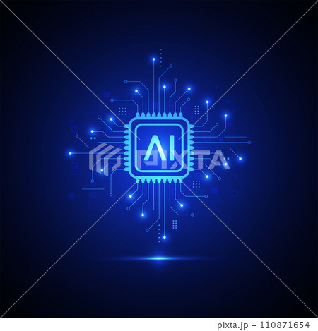 Artificial intelligence circuit line style. Machine learning design. Smart network digital technology. AI. Vector illustration Artificial intelligence circuit line style. Machine learning design. Smart network digital technology. AI. Vector illustration 110871654