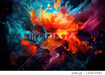Bright colorful flashes of paint. Abstract background Bright colorful flashes of paint. Abstract background 110872991