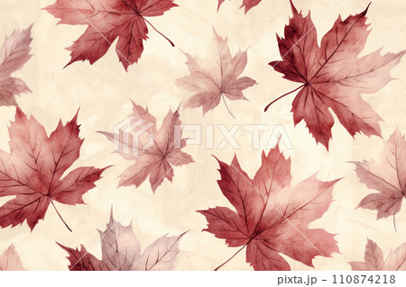 Autumn Maple Leaves Watercolor Background Design Illustration  110874218
